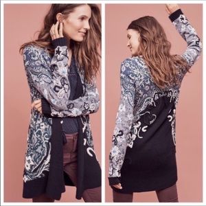 Anthropologie Emmia Hand Stitched Cardigan Monogram